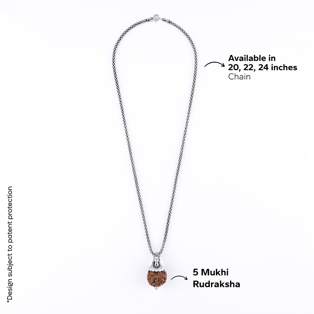 Adiyogi Pendant (5 Mukhi Nepali  Rudraksha)