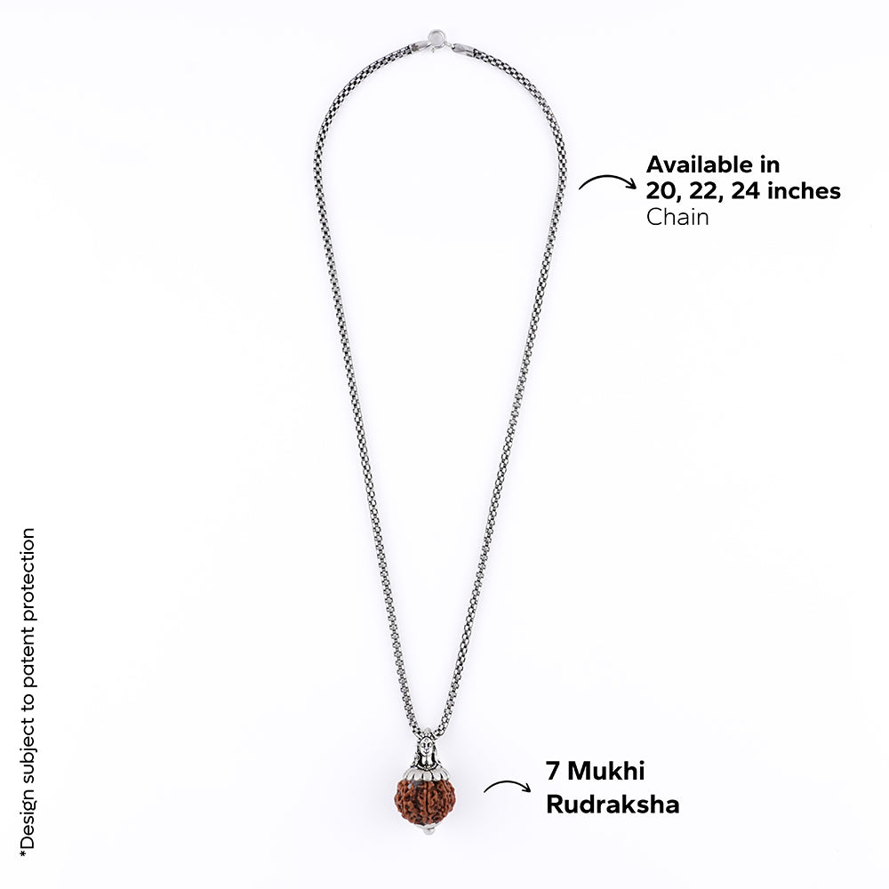 Adiyogi Pendant (7 Mukhi Nepali Rudraksha)