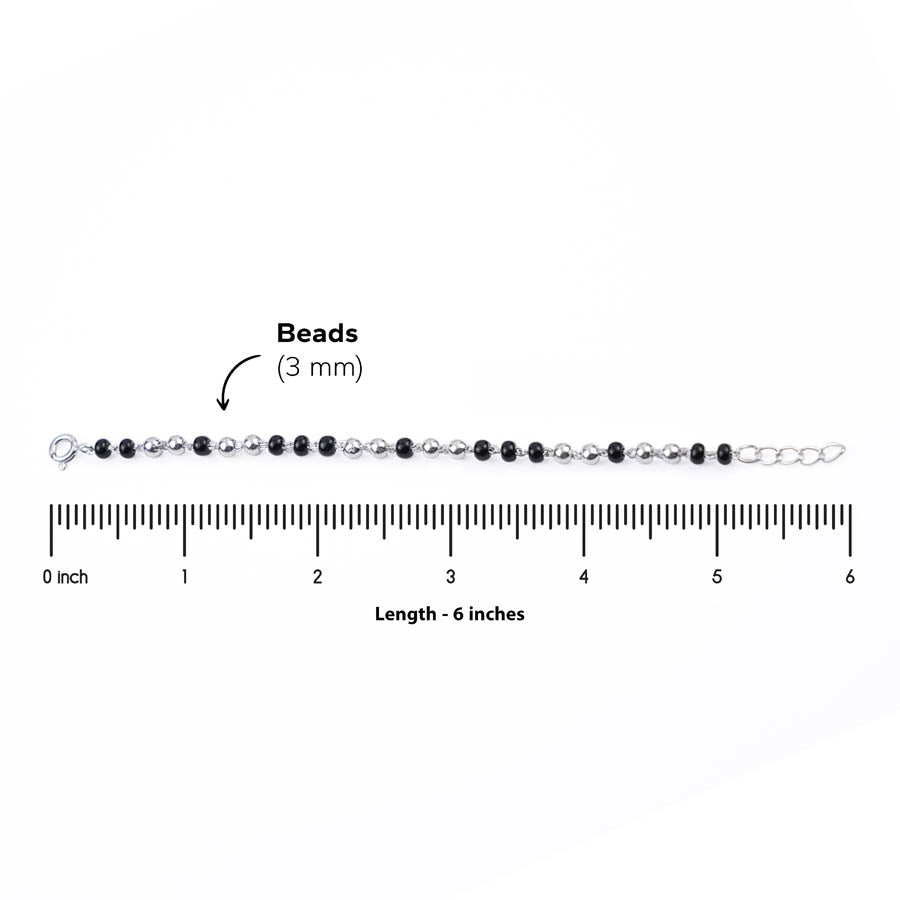 Black and Silver Beads Pattern Nazariya for Kids