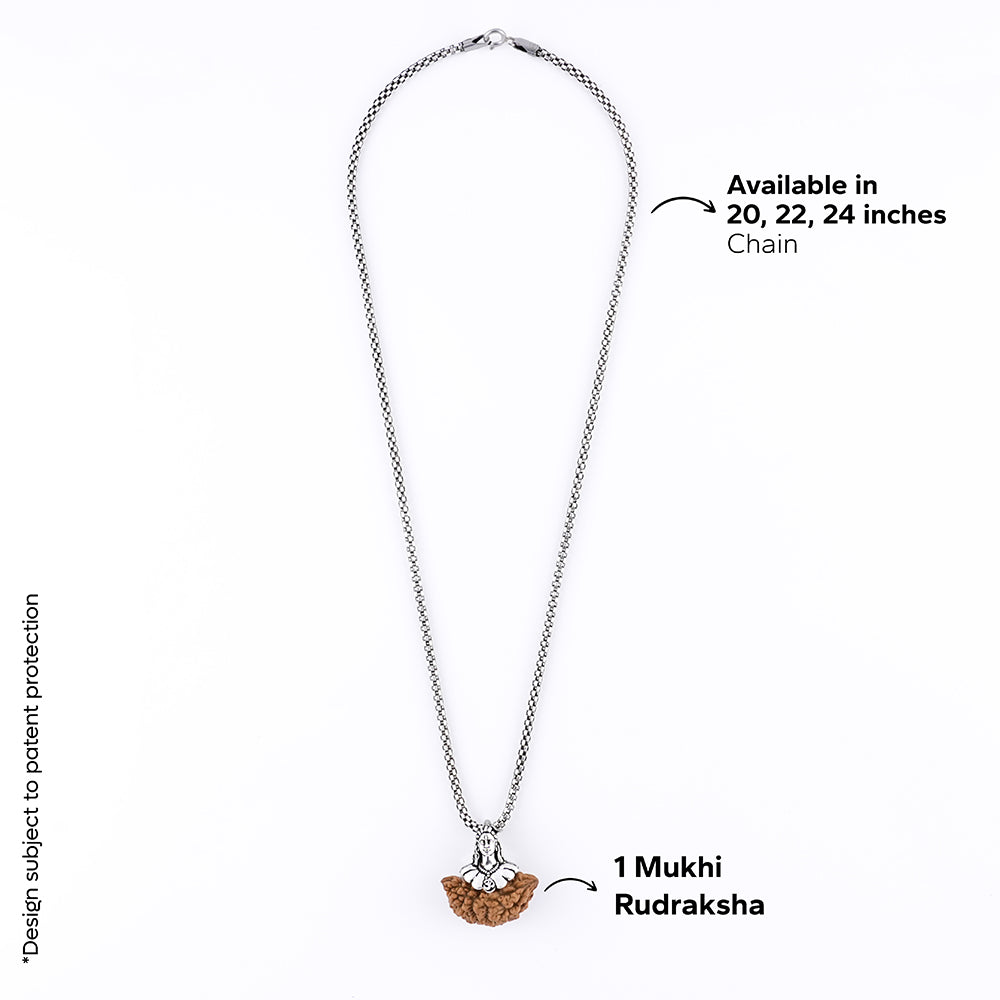 Adiyogi Pendant 1 Mukhi Rudraksha
