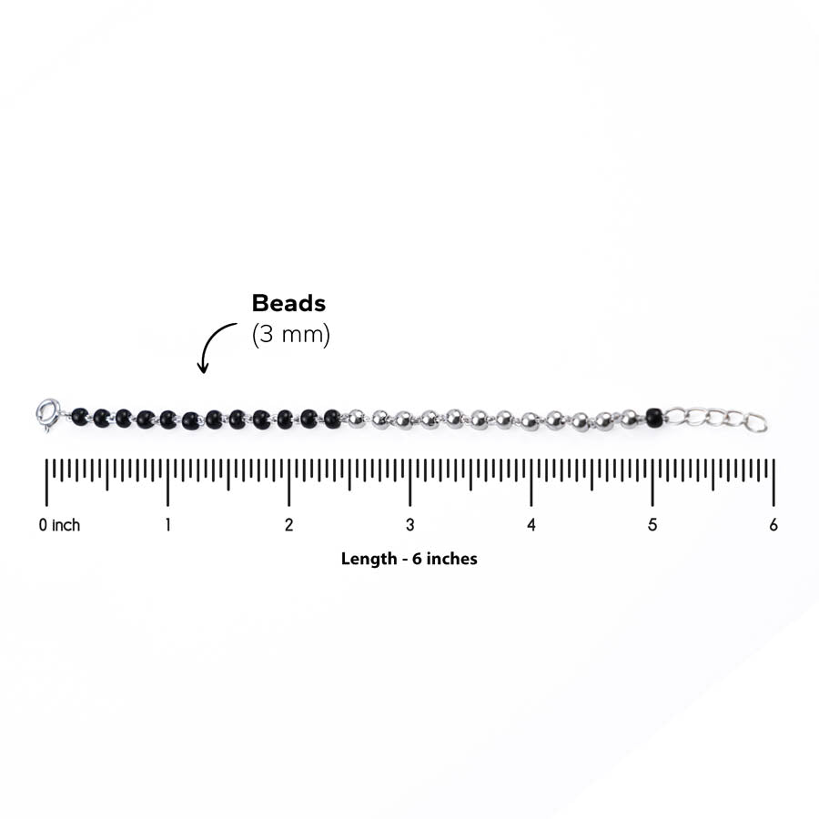Best Black and Silver Beads Nazariya for Kids