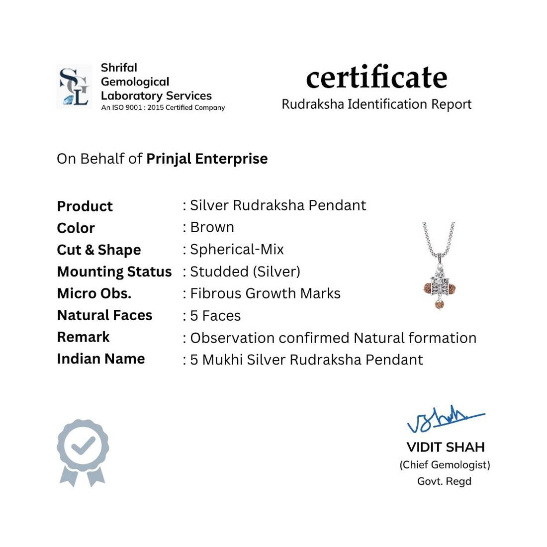 Rudraksha Om Namah Shivay Damru Pendant