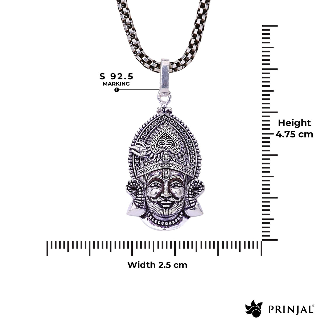 Khatu Shyam Baba Silver Pendant