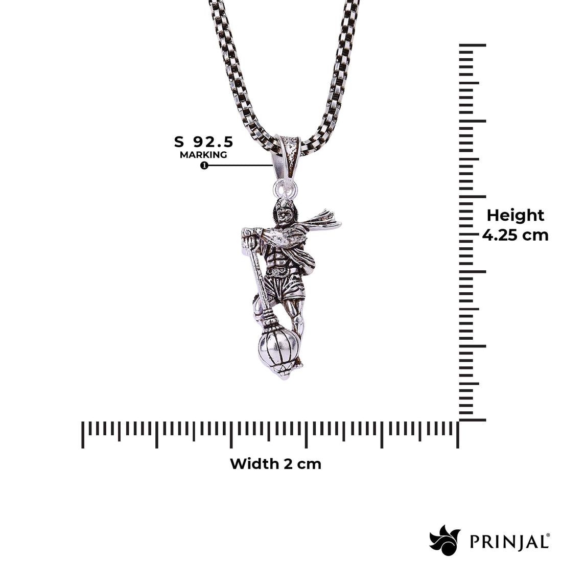 Lord Hanuman Silver Pendant
