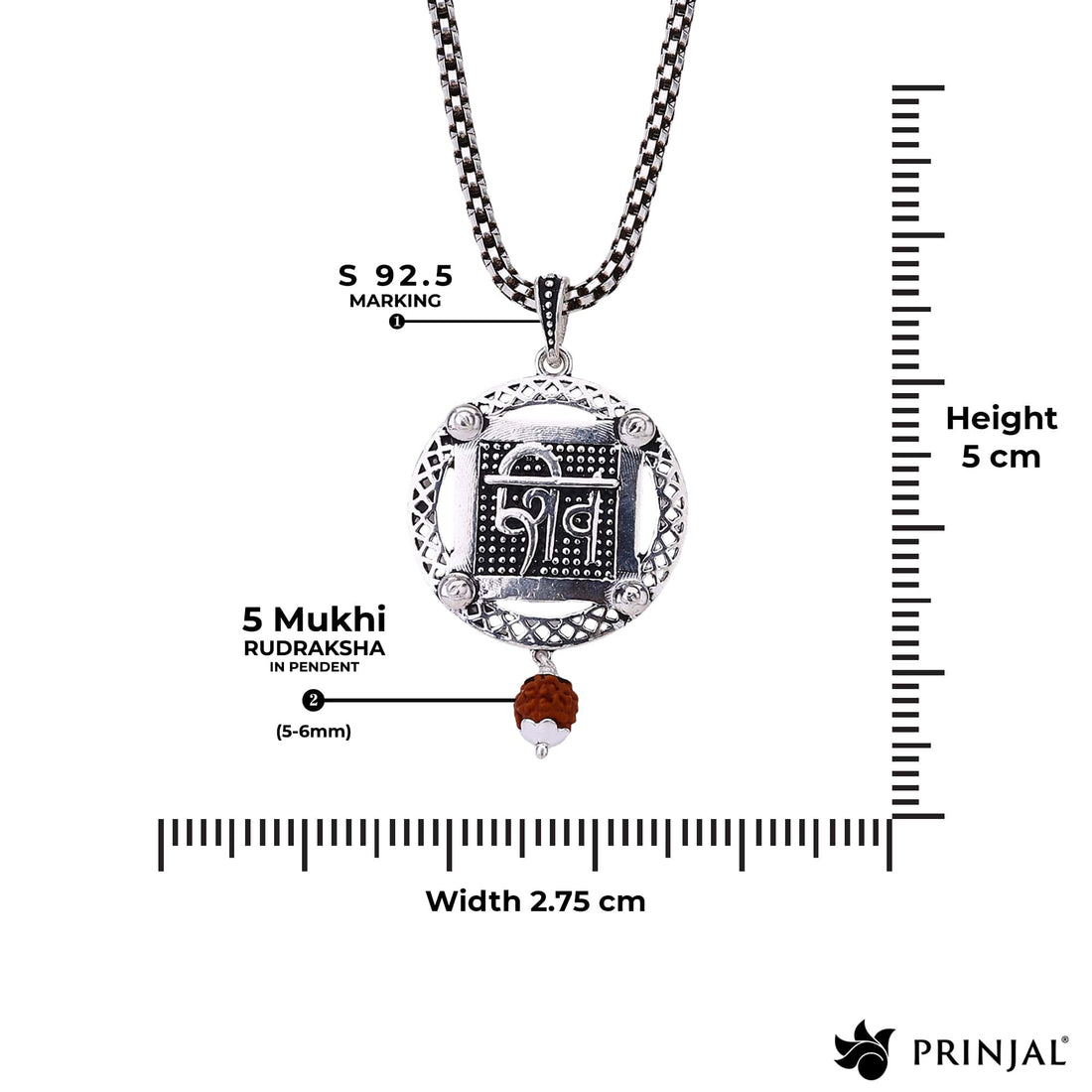 Sacred Mantra Shiva Silver Pendant