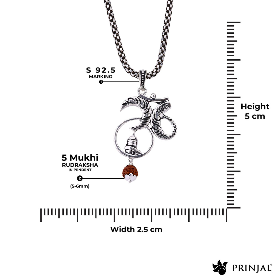 Mahadev Om Chandra Silver Pendant