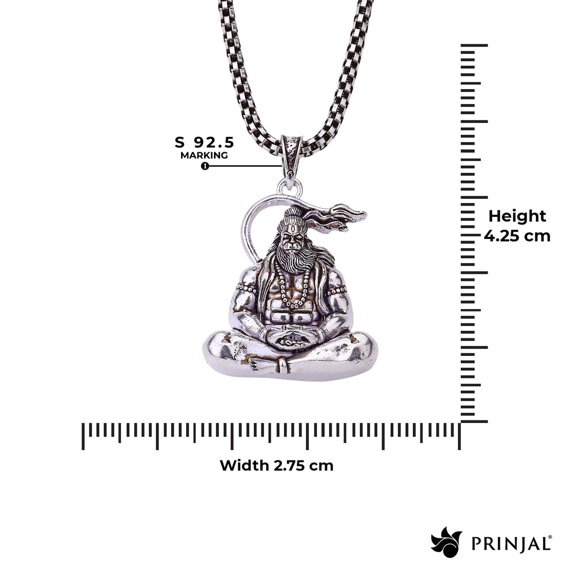 Bajrang Bali Silver Pendant