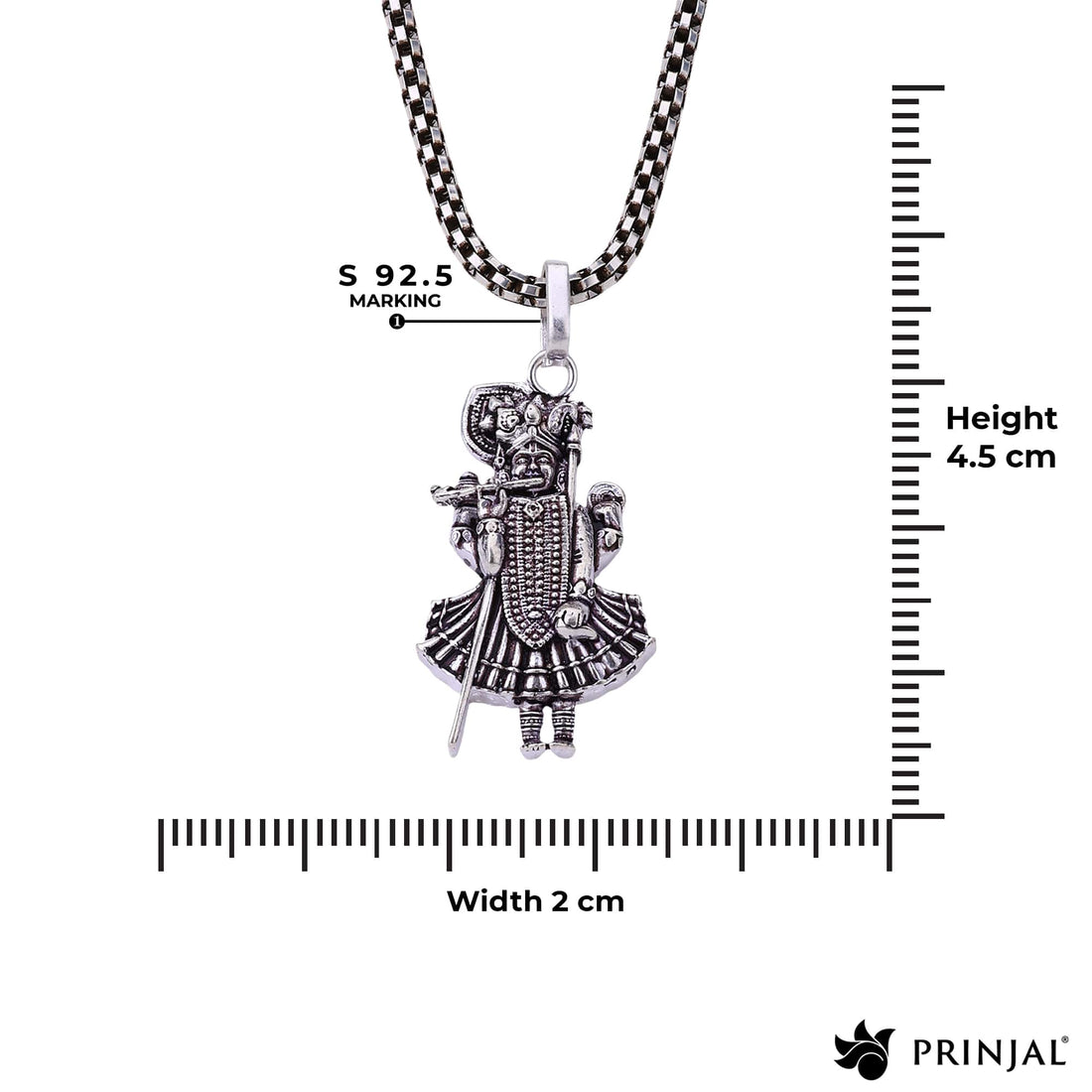 Lord Shrinathji Silver Pendant