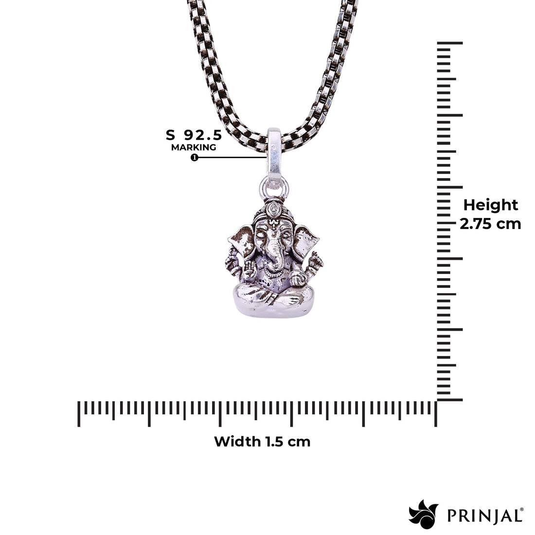 Ganpati Bappa Silver Pendant