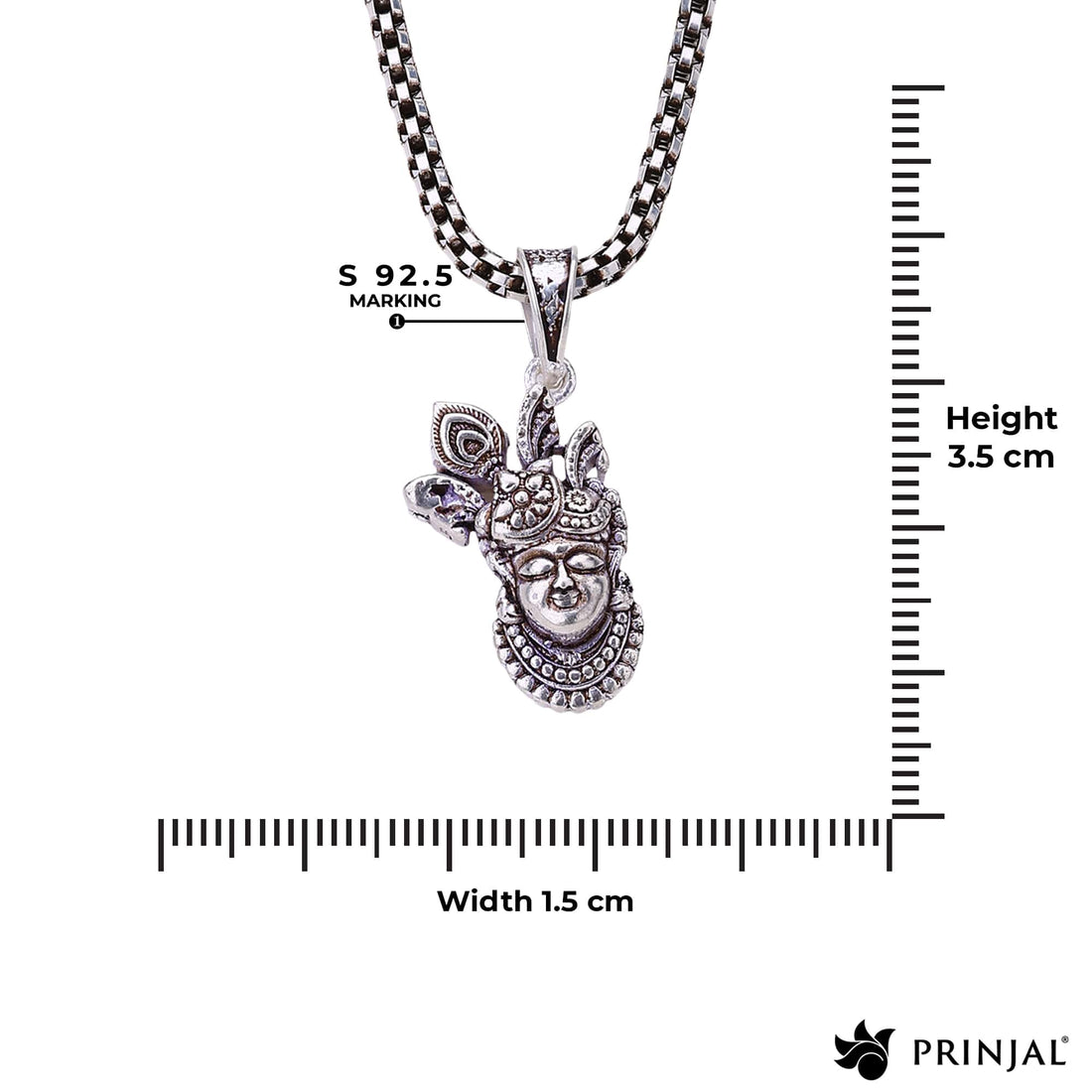 Shrinathji Face Silver Pendant