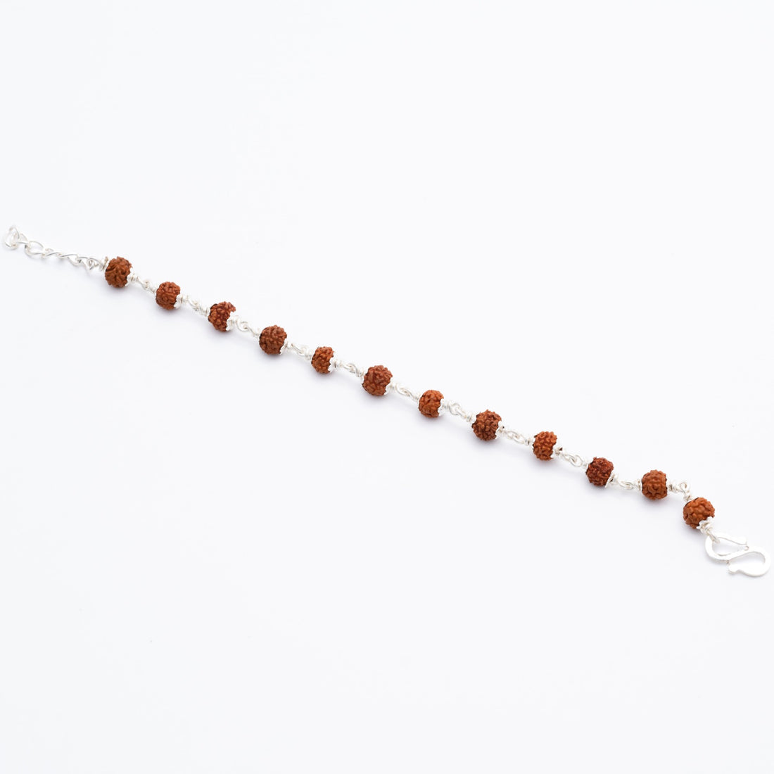 Authentic Rudraksha Silver Bracelet Single Line for Kids