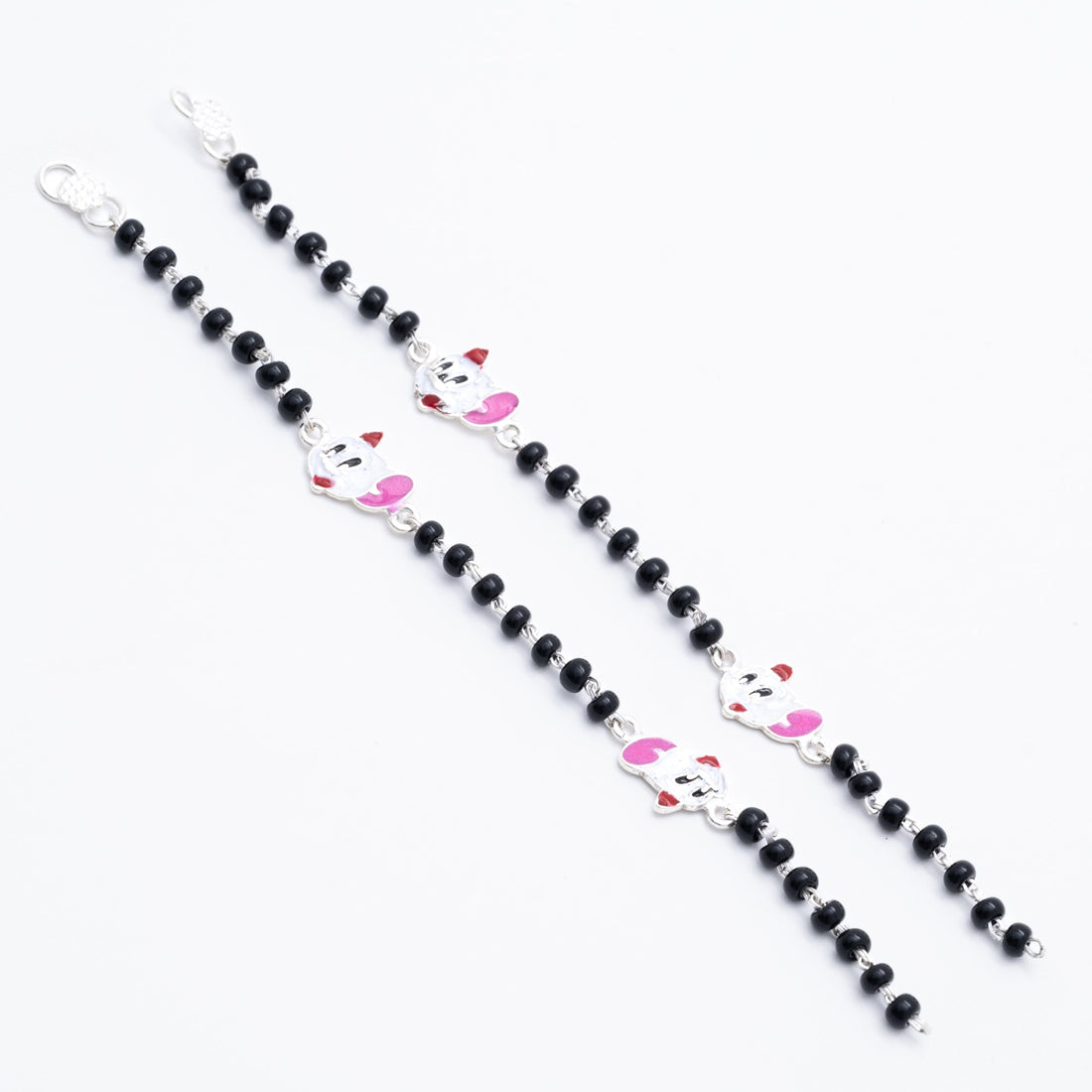 Authentic Black Beads Mickey Mouse Silver Nazariya for Kids