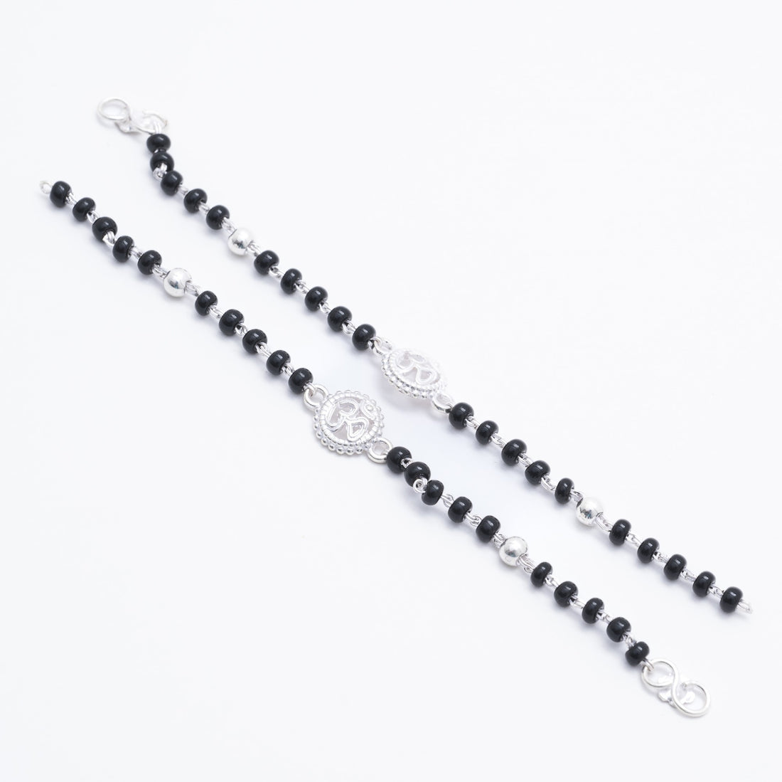Authentic Black Beads Om Silver Nazariya for Kids