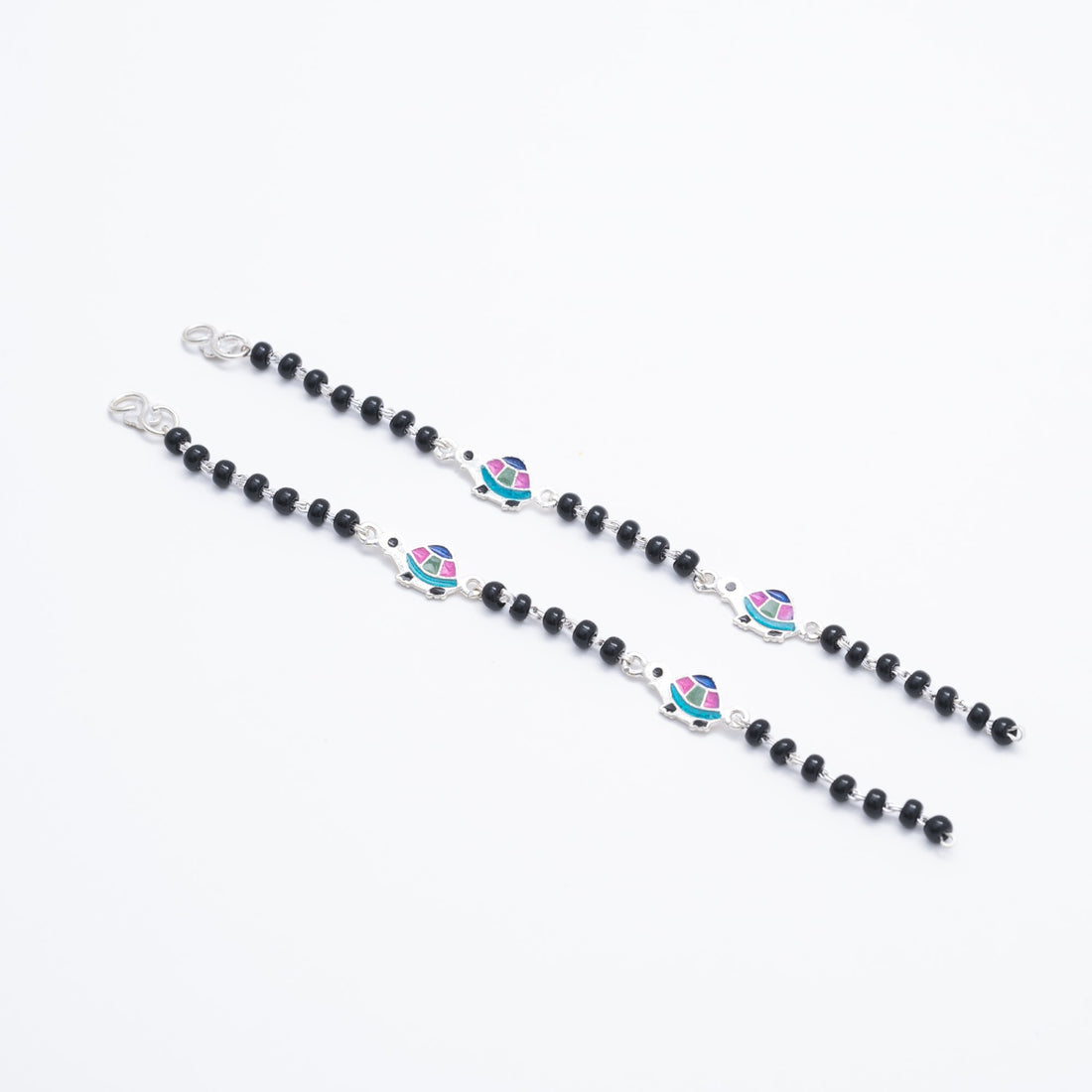 Orignal Black Beads Multicolor Tortoise Silver Nazariya for Kids