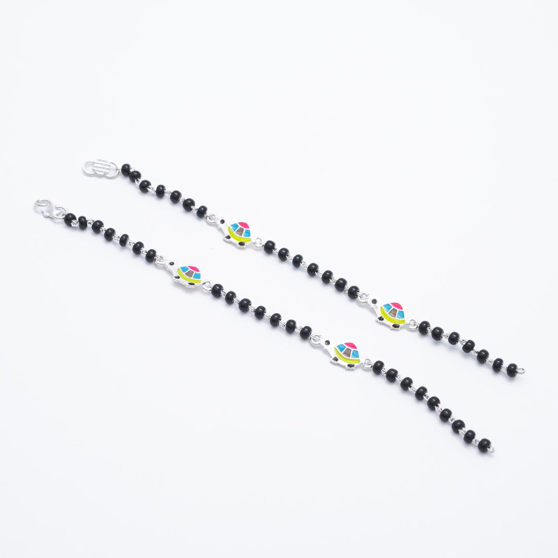 Orignal Black Beads Multicolor Tortoise Silver Nazariya for Kids