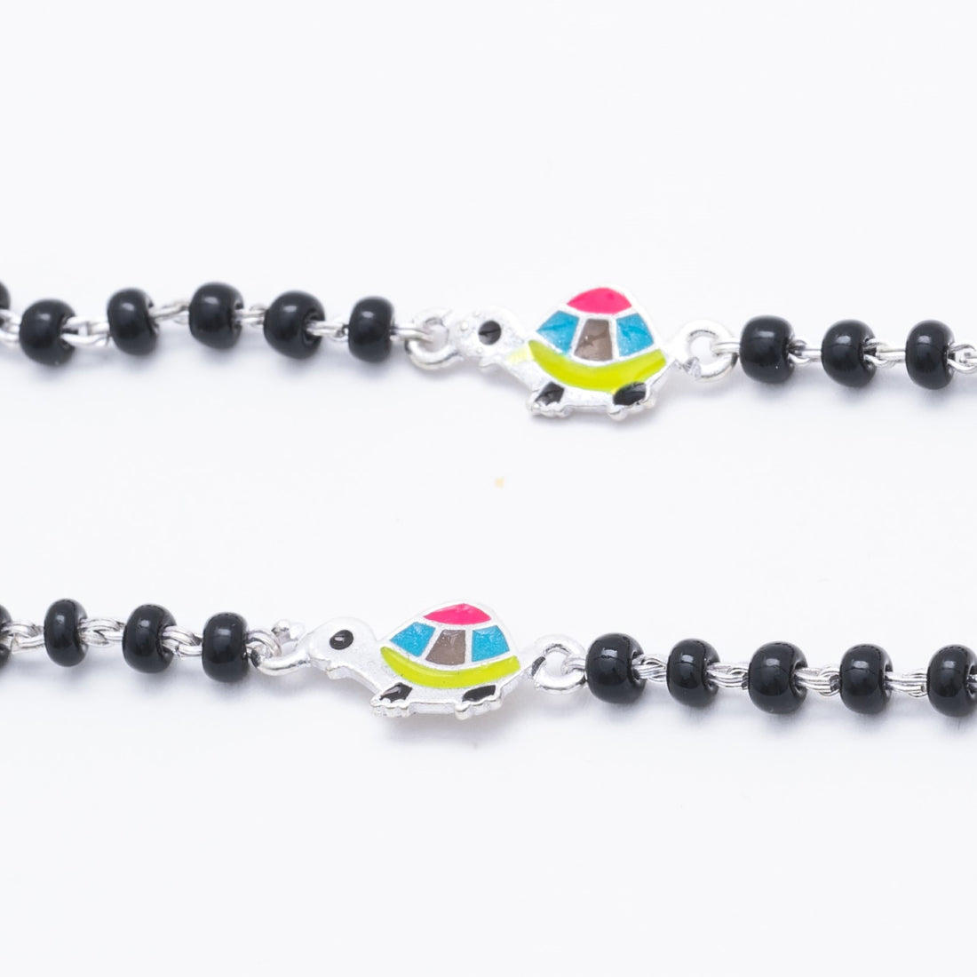 Real black beads multicolor tortoise silver nazariya for kids