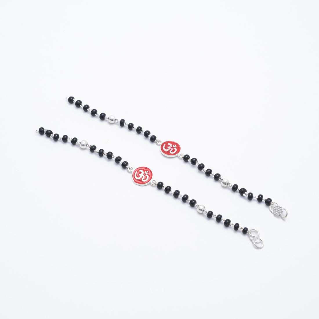 Orignal Black Beads Om Silver Nazariya for Kids
