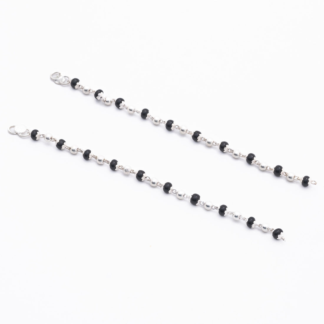Authentic Black Beads Embedded in Silver Nazariya for Kids