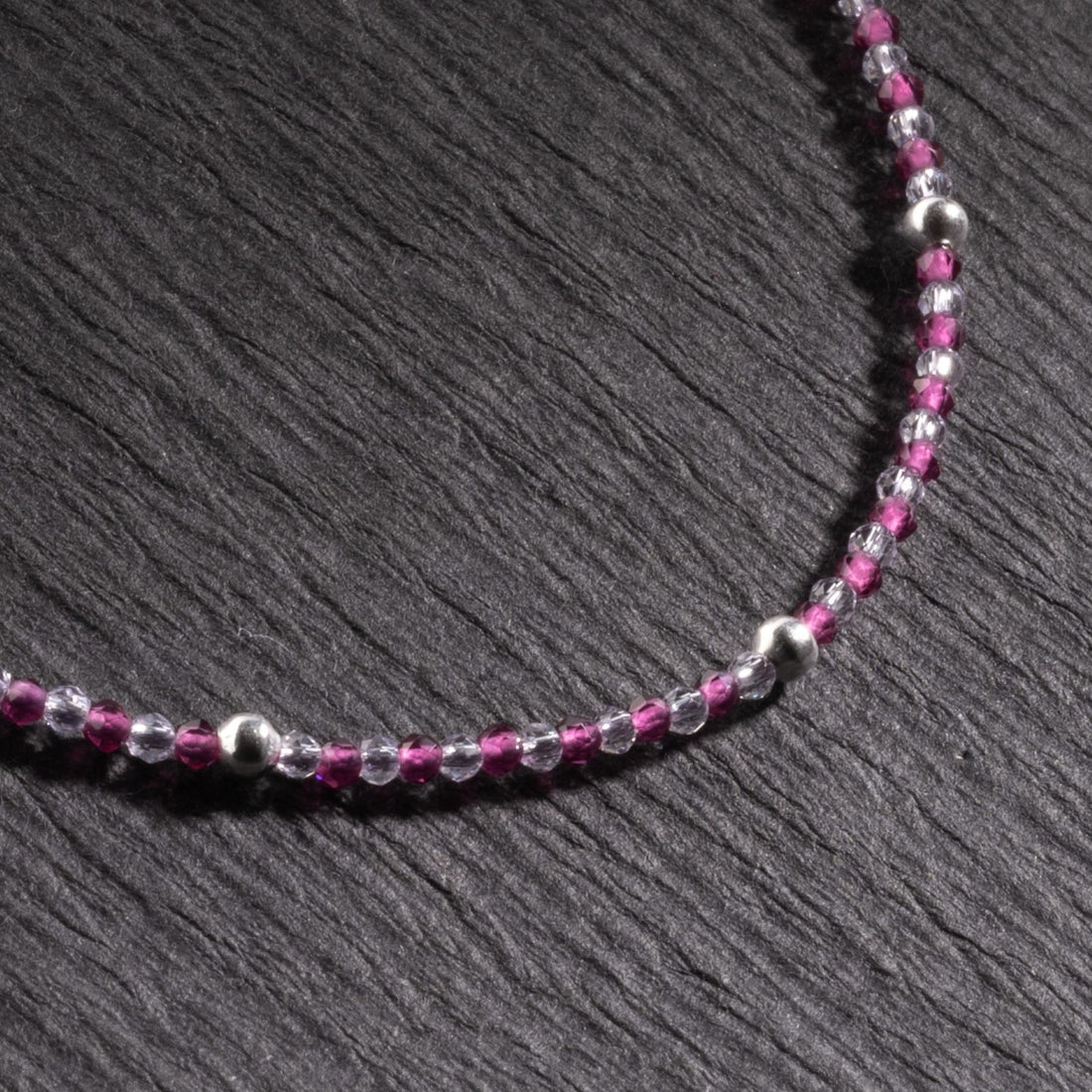 Silver and Pink Beads Anklets for Women