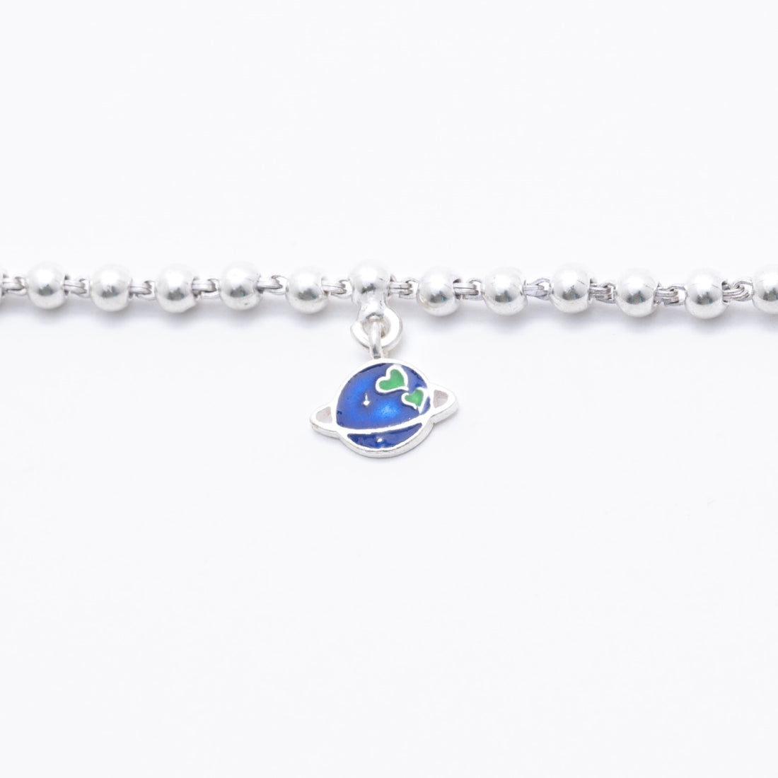 Silver Bracelet with Hanging Earth for Women