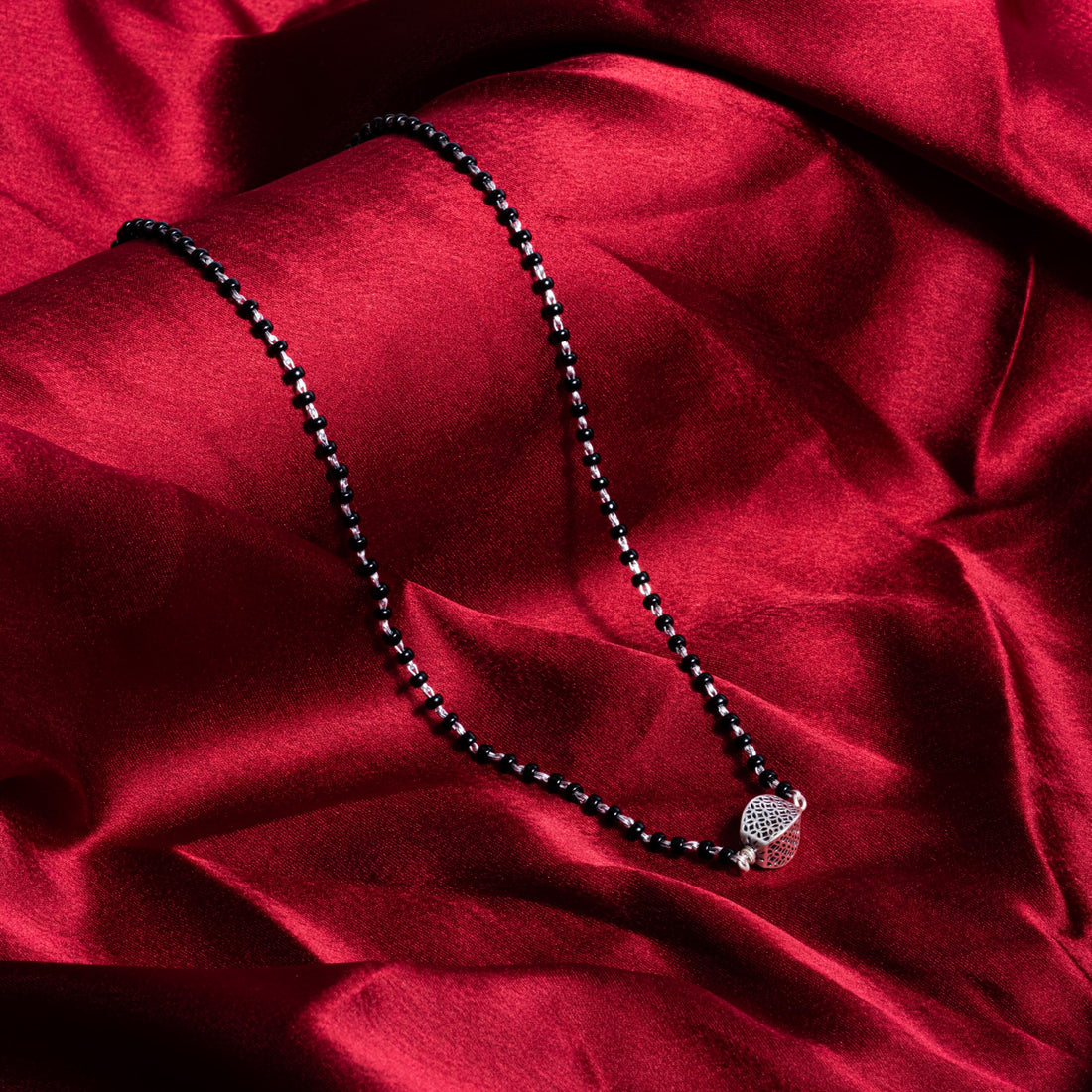 Silver Black Beads Mangalsutra