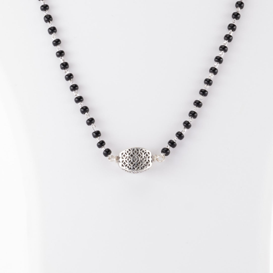 Silver Black Beads Mangalsutra