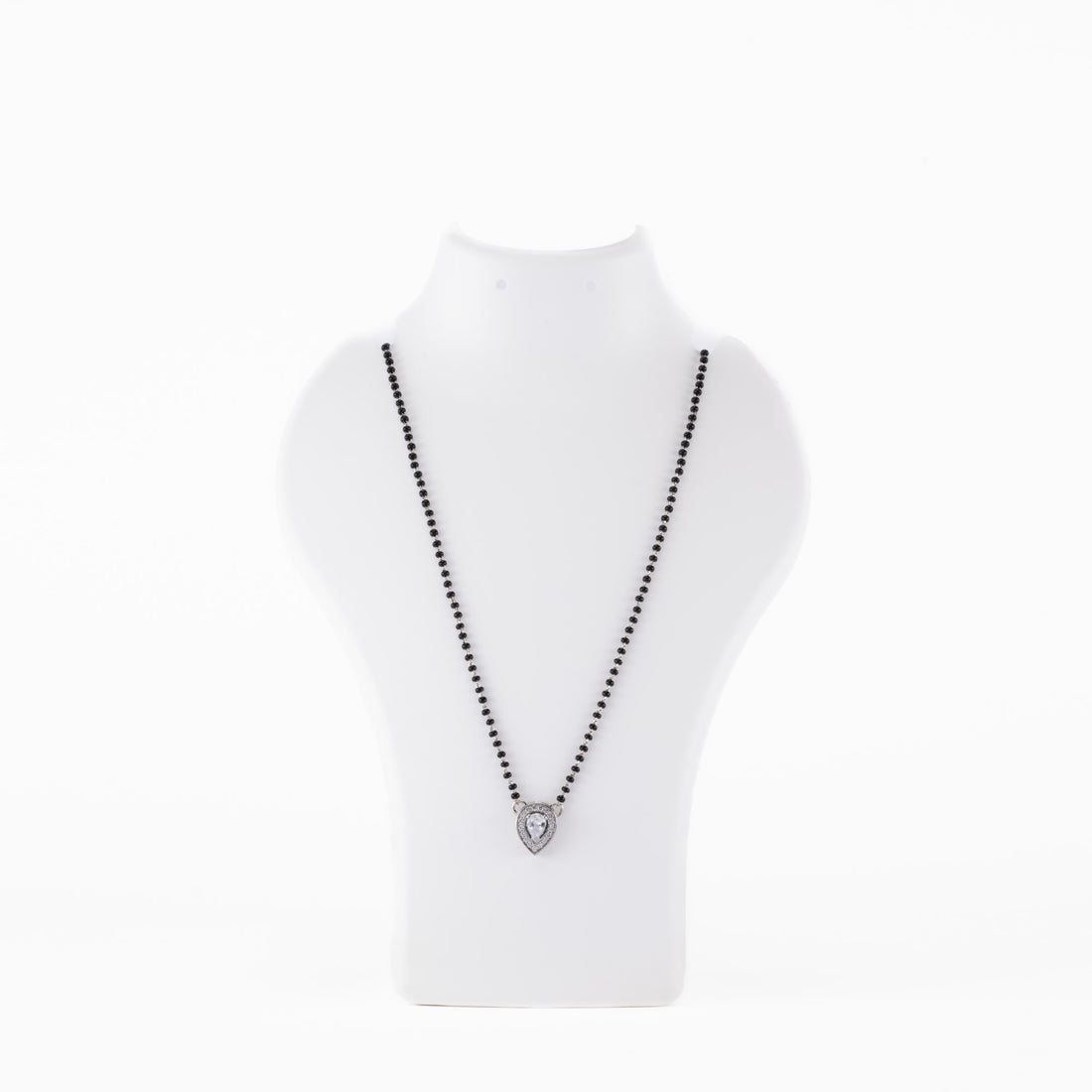 SOLITAIRE CONE SHAPE MANGALSUTRA IN SILVER 92.5