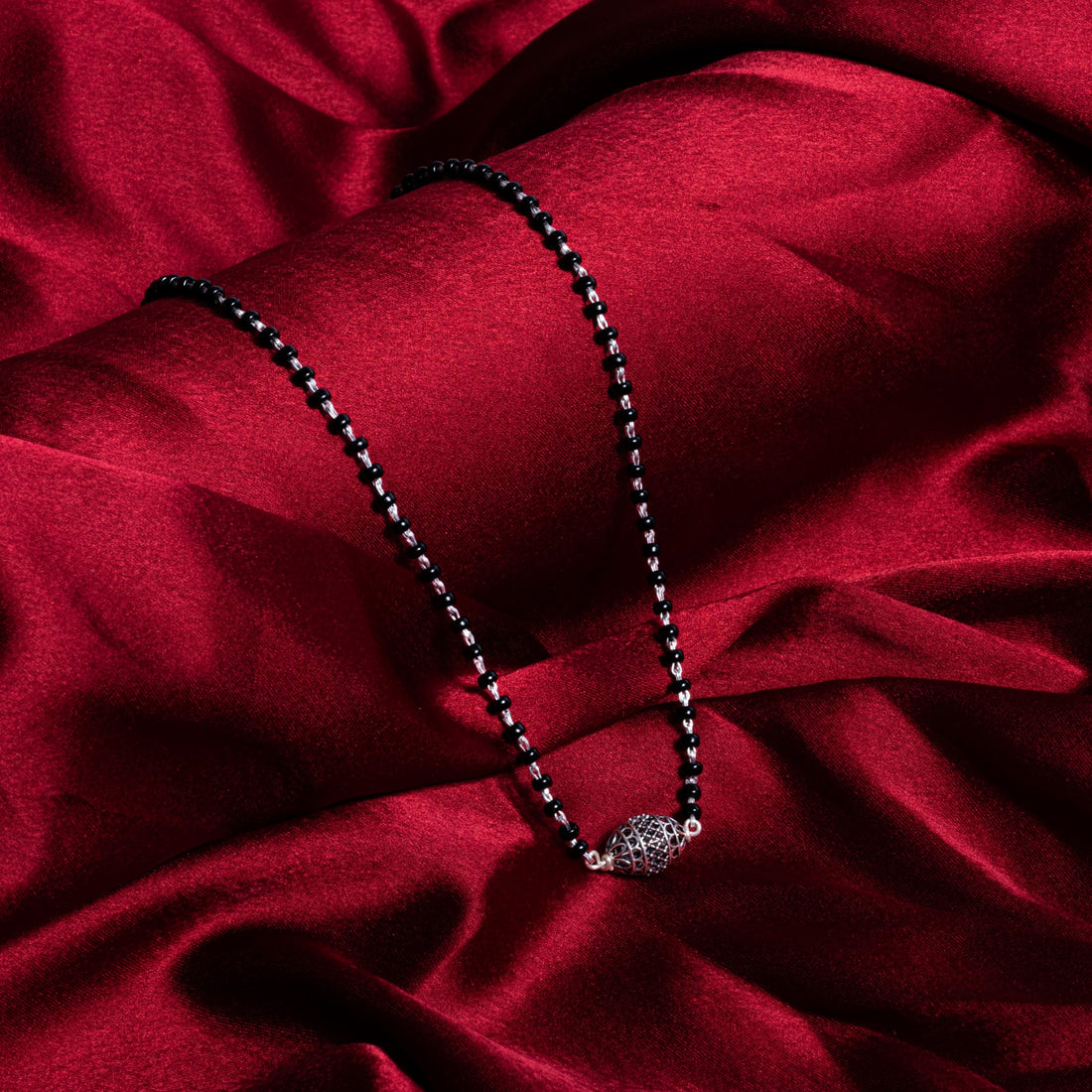 Real Black and Silver Beads Mangalsutra for Women