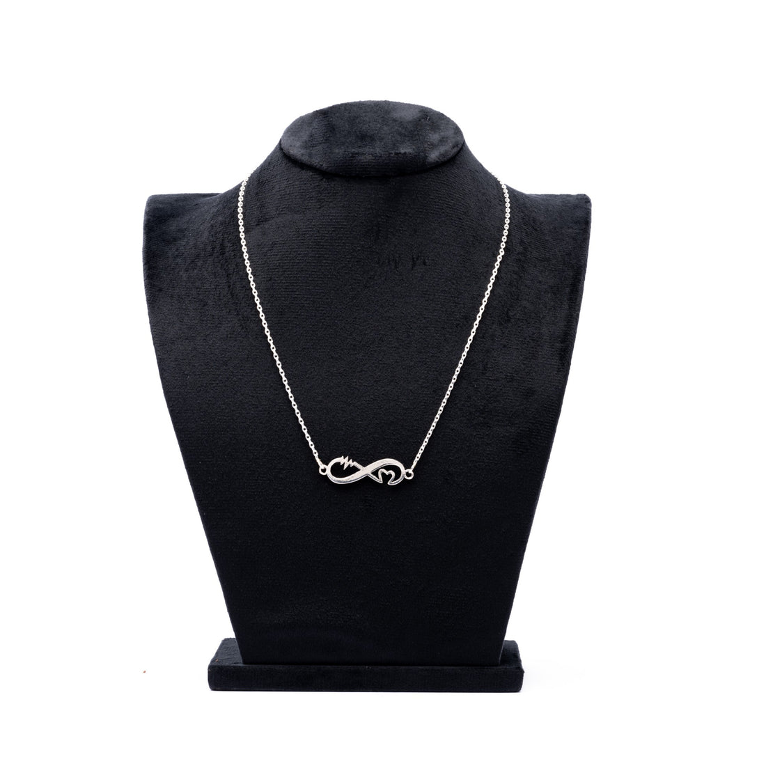 Silver Name Chain with Infinity and Heart Pendant for Couples