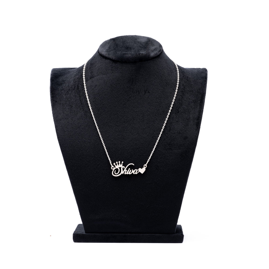 Silver Name Chain with Shiva Pendant for Couples
