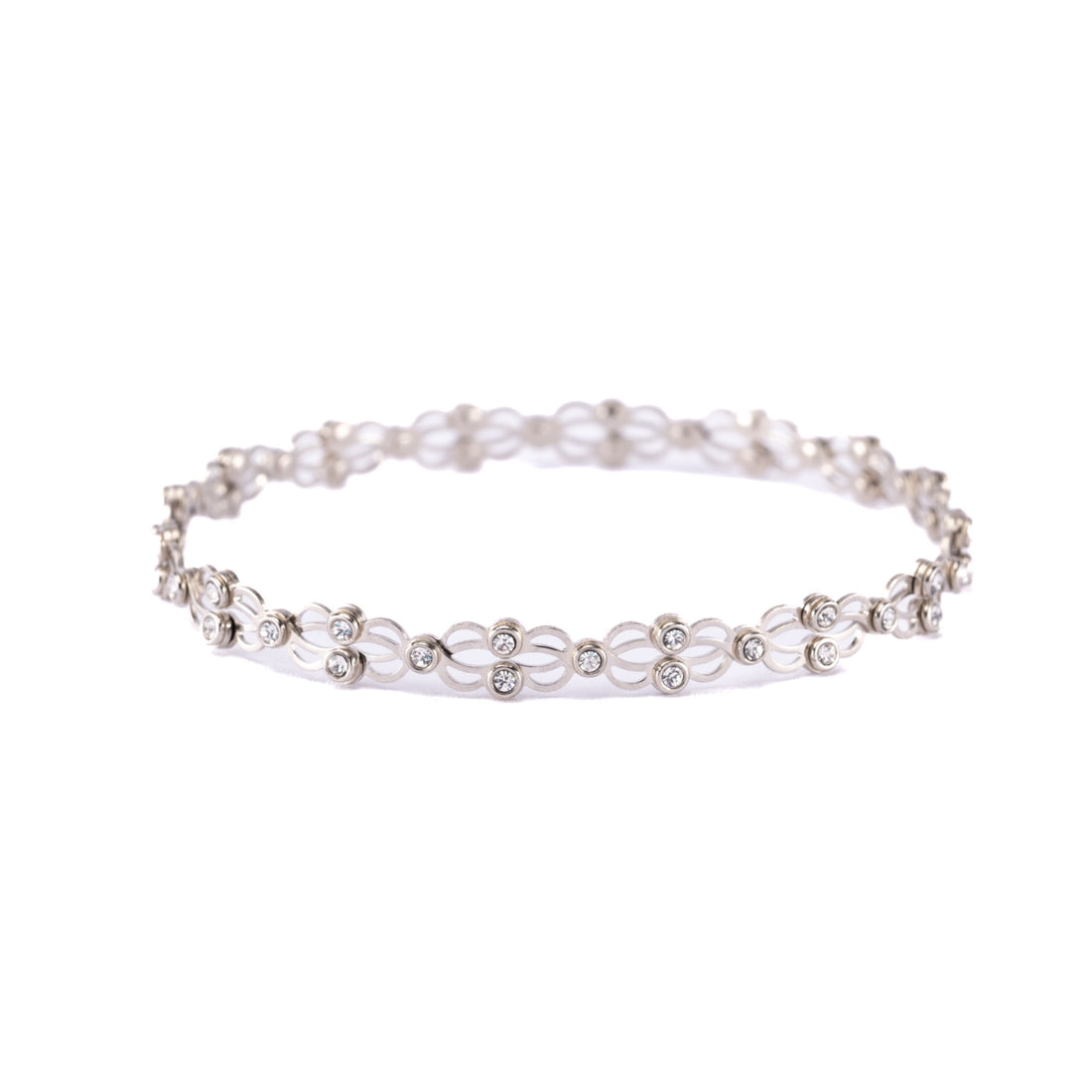 Silver Ring Cum Bracelet with Stone for Women