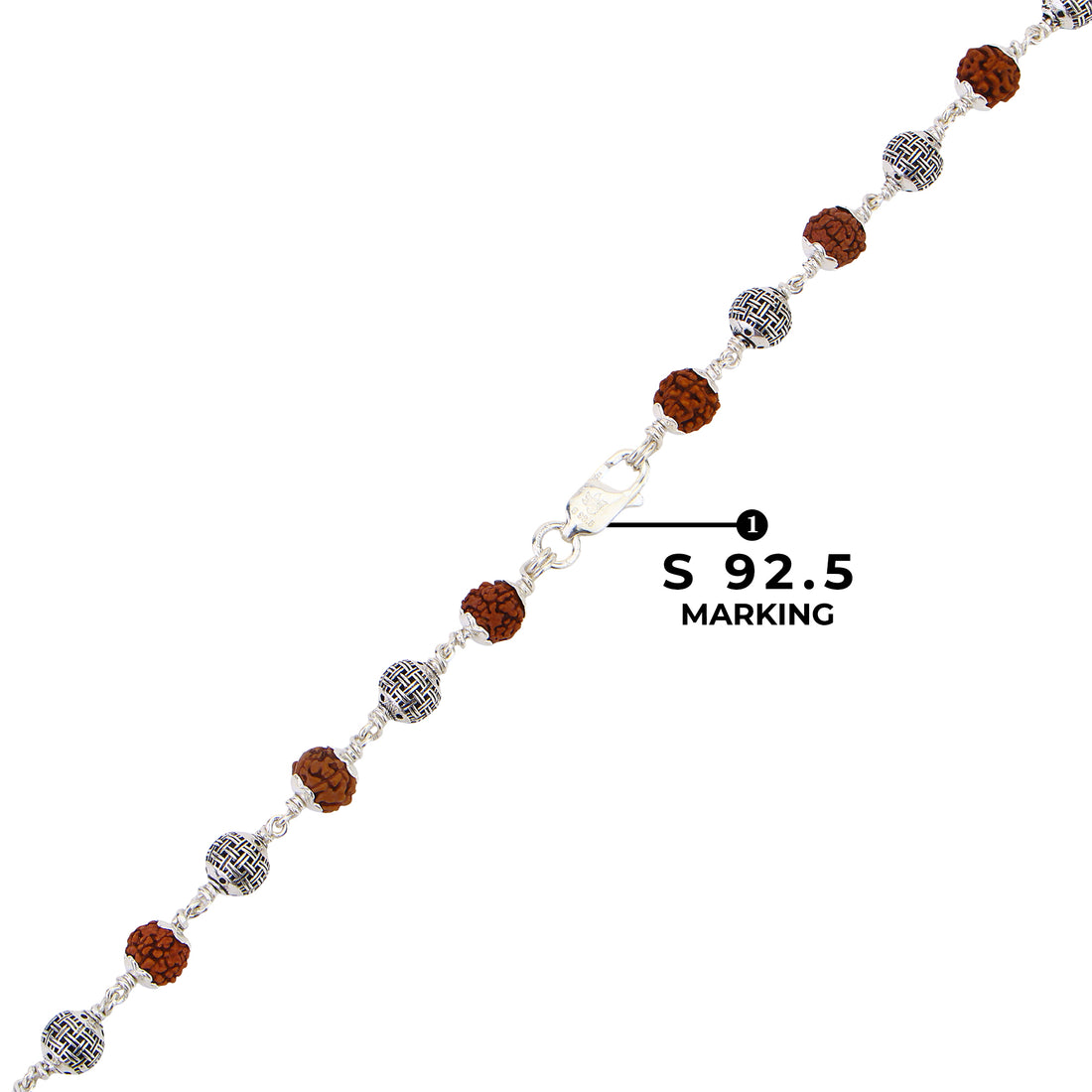 Rudraksha Silver Mala (Spherical Beads)
