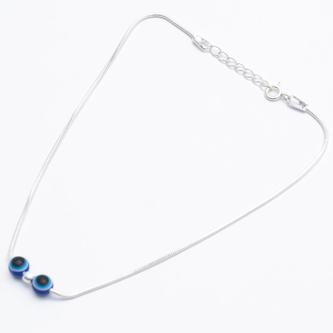 Authentic Silver Evil Eye Anklet for Women