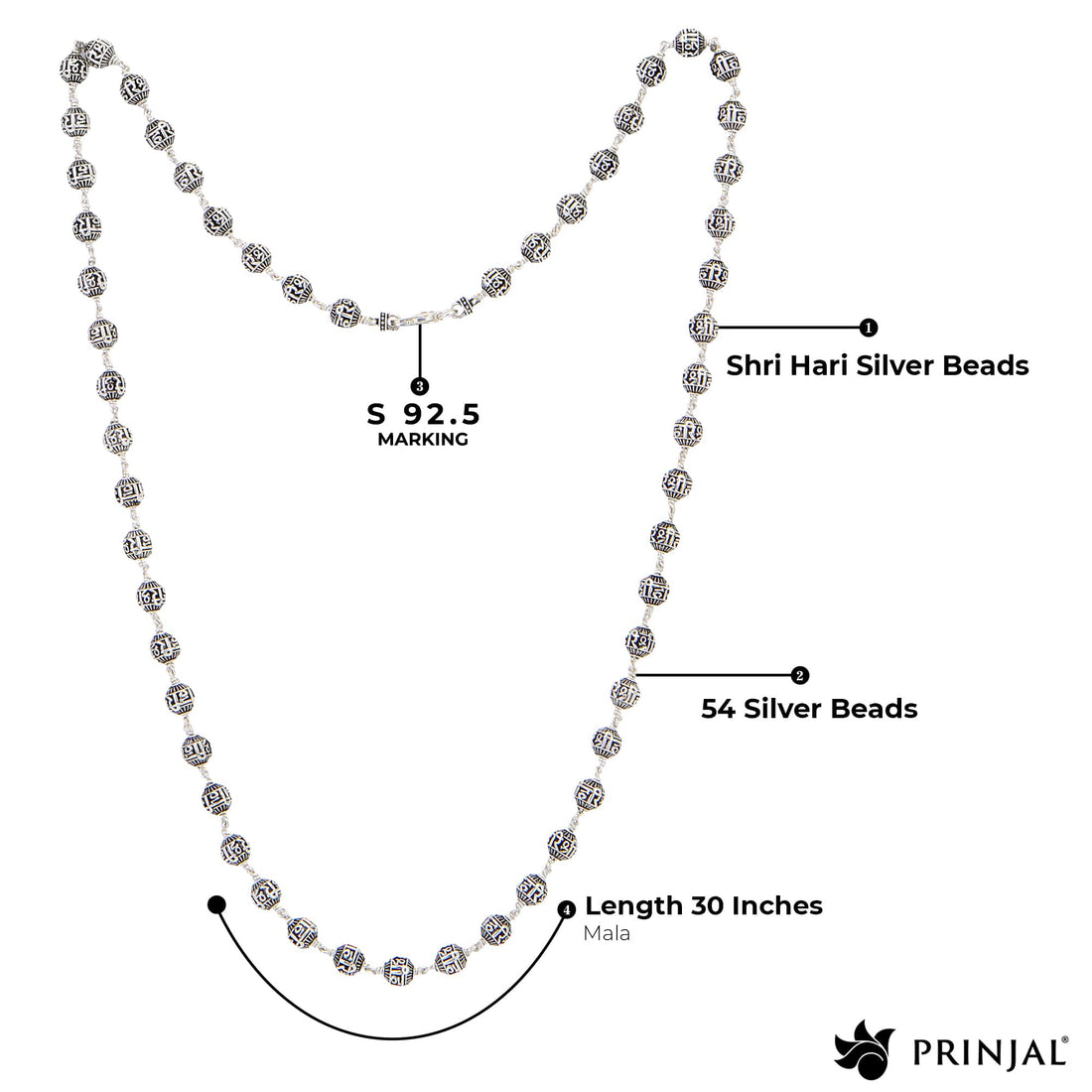 Silver Mala (Shree Hari Beads)