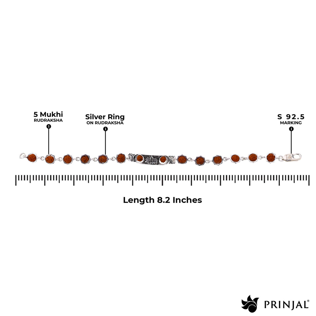 Rudraksha Silver Circular Frame with Mahakaal Bracelet
