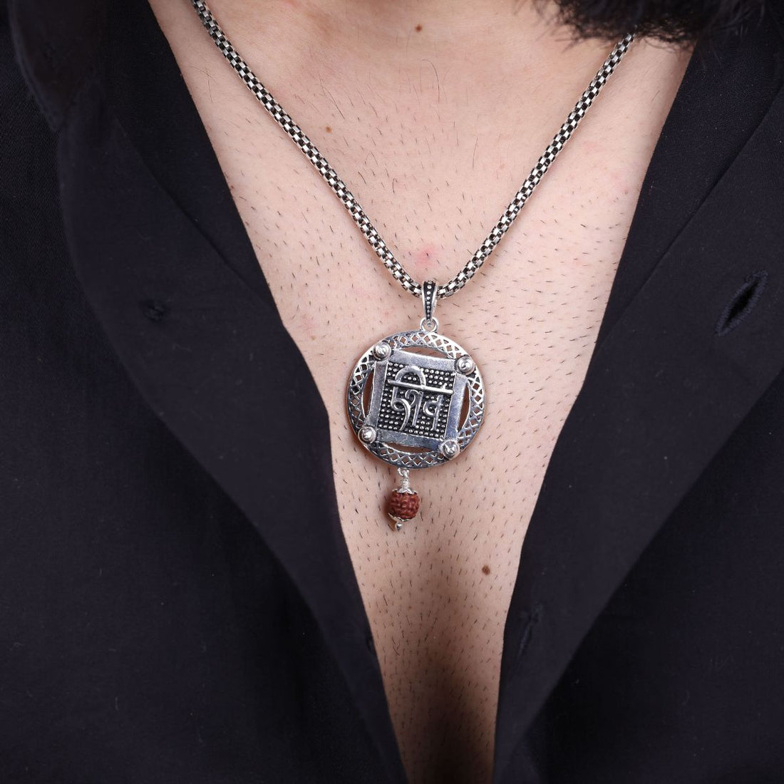 Authentic Sacred Mantra Shiva Silver Pendant