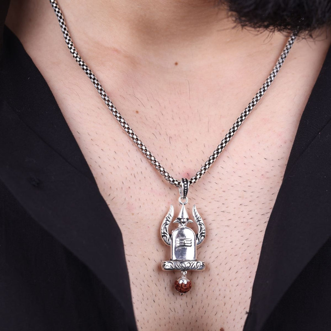 Authentic Shivling Rudraksha Silver Pendant