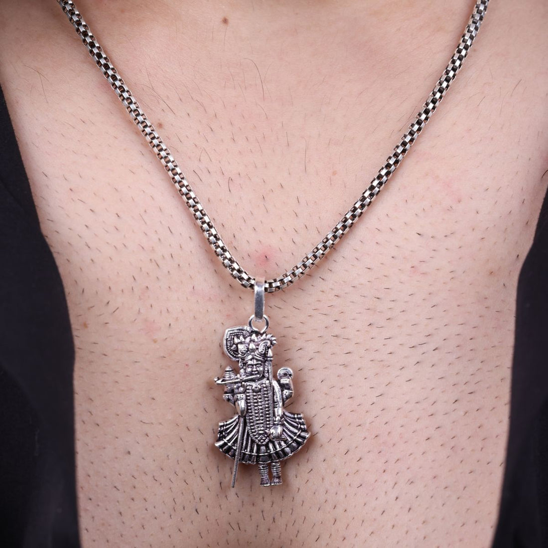 Authentic Lord Shrinathji Silver Pendant