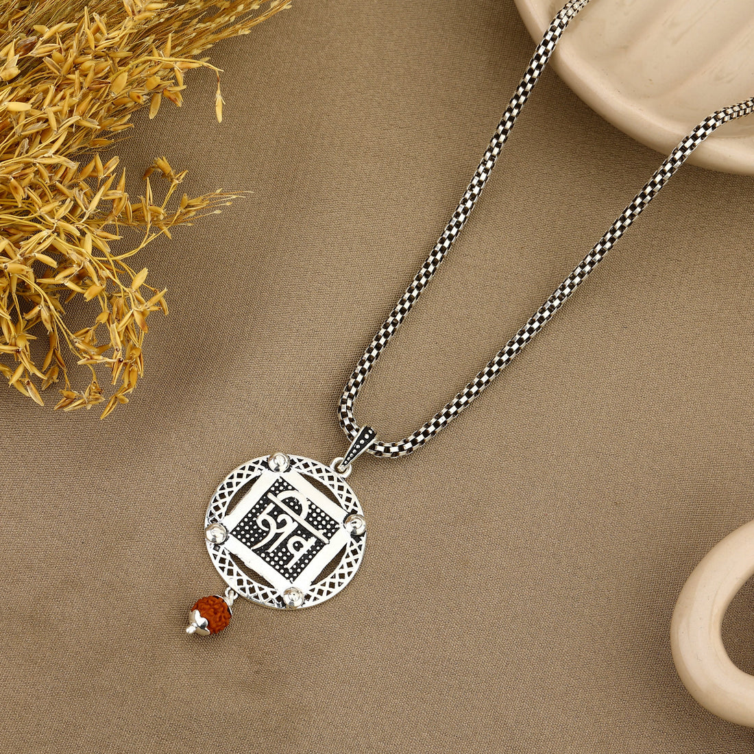 Sacred Mantra Shiva Silver Pendant