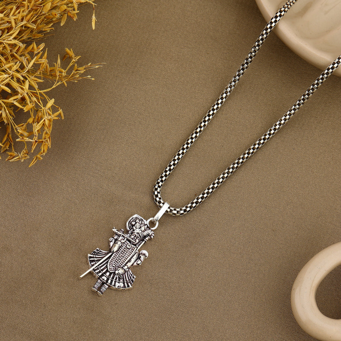 Lord Shrinathji Silver Pendant