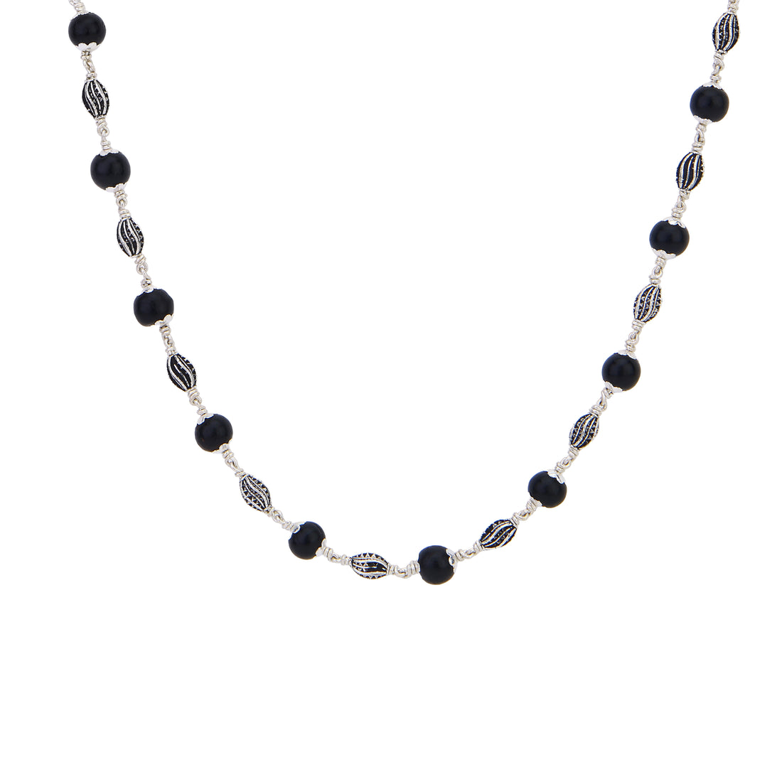 Karungali Silver Mala (Marquise Beads)