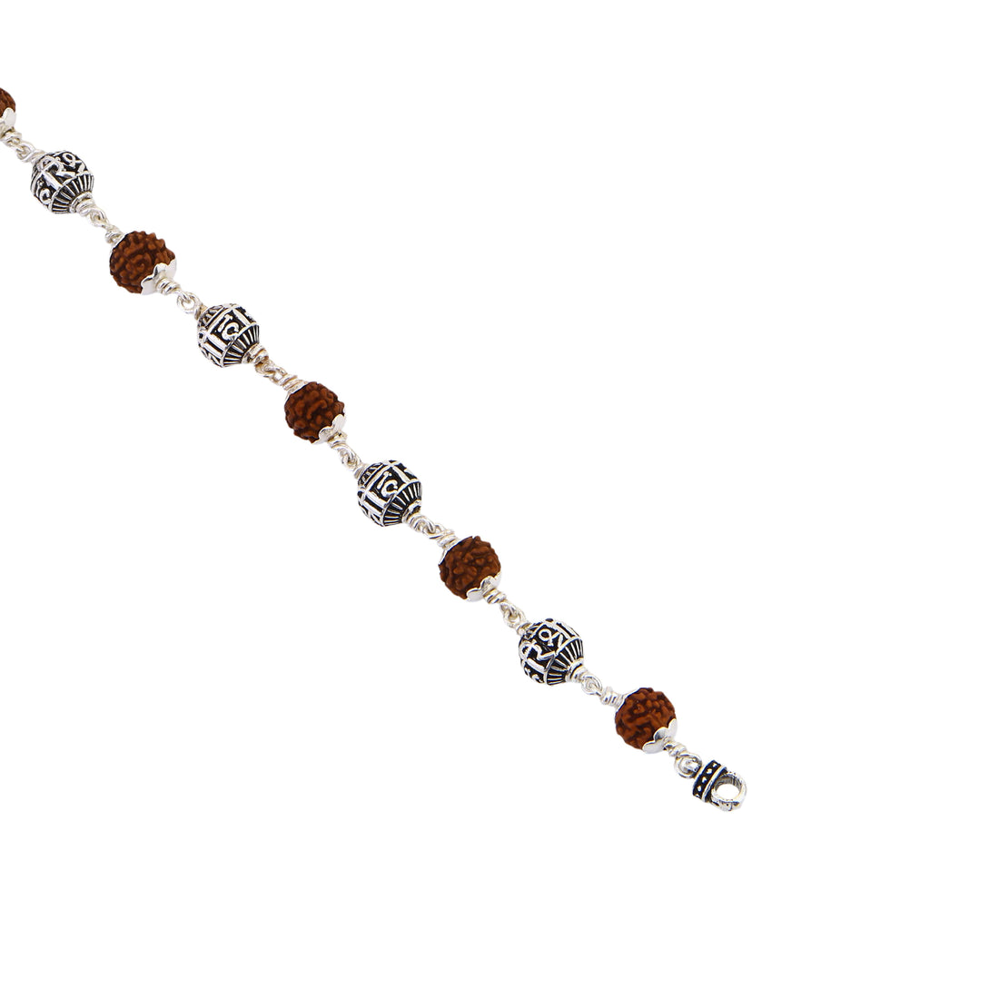 Rudraksha With Shree Hari Silver Bead Bracelet