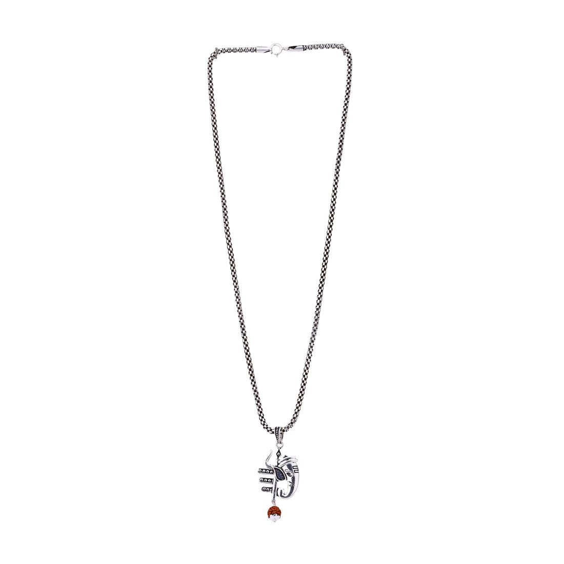 Mahadev Trishul With Ganesha Silver Pendant
