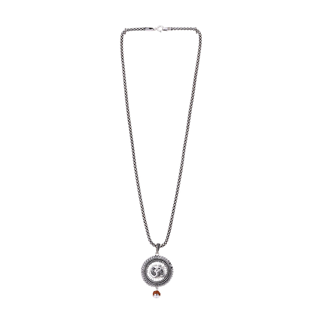 Sacred Surya Om Rudraksha Silver Pendant