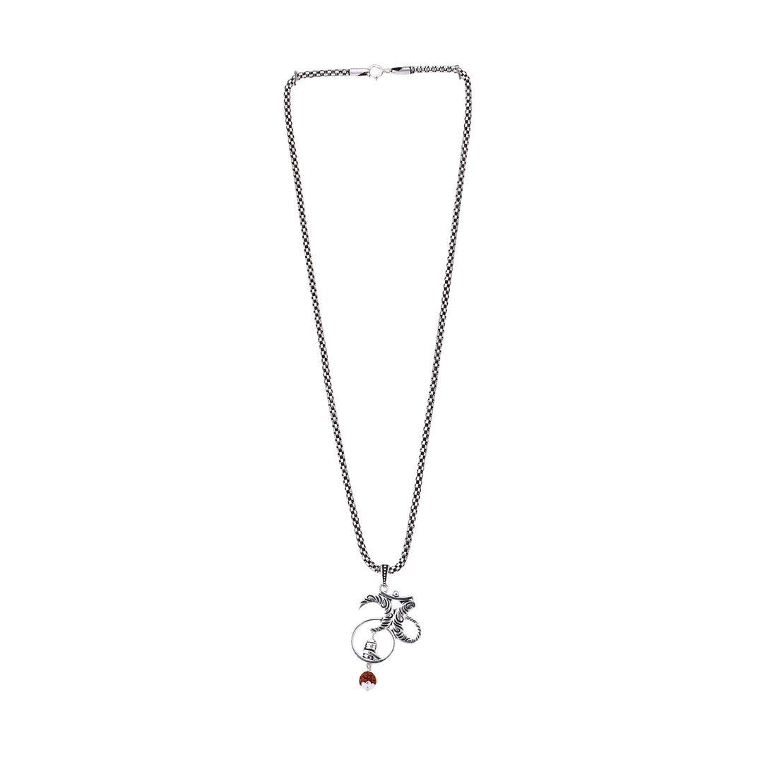 Mahadev Om Chandra Silver Pendant