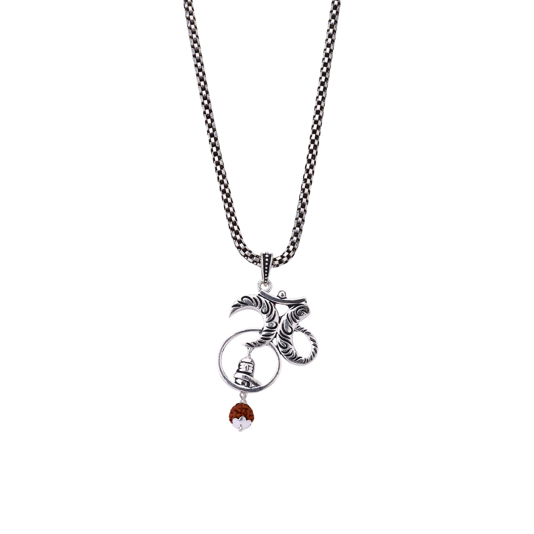 Mahadev Om Chandra Silver Pendant