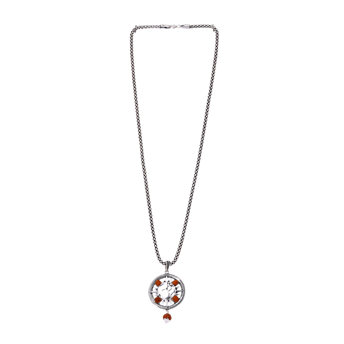 Spiritual Om Rudraksha Silver Pendant