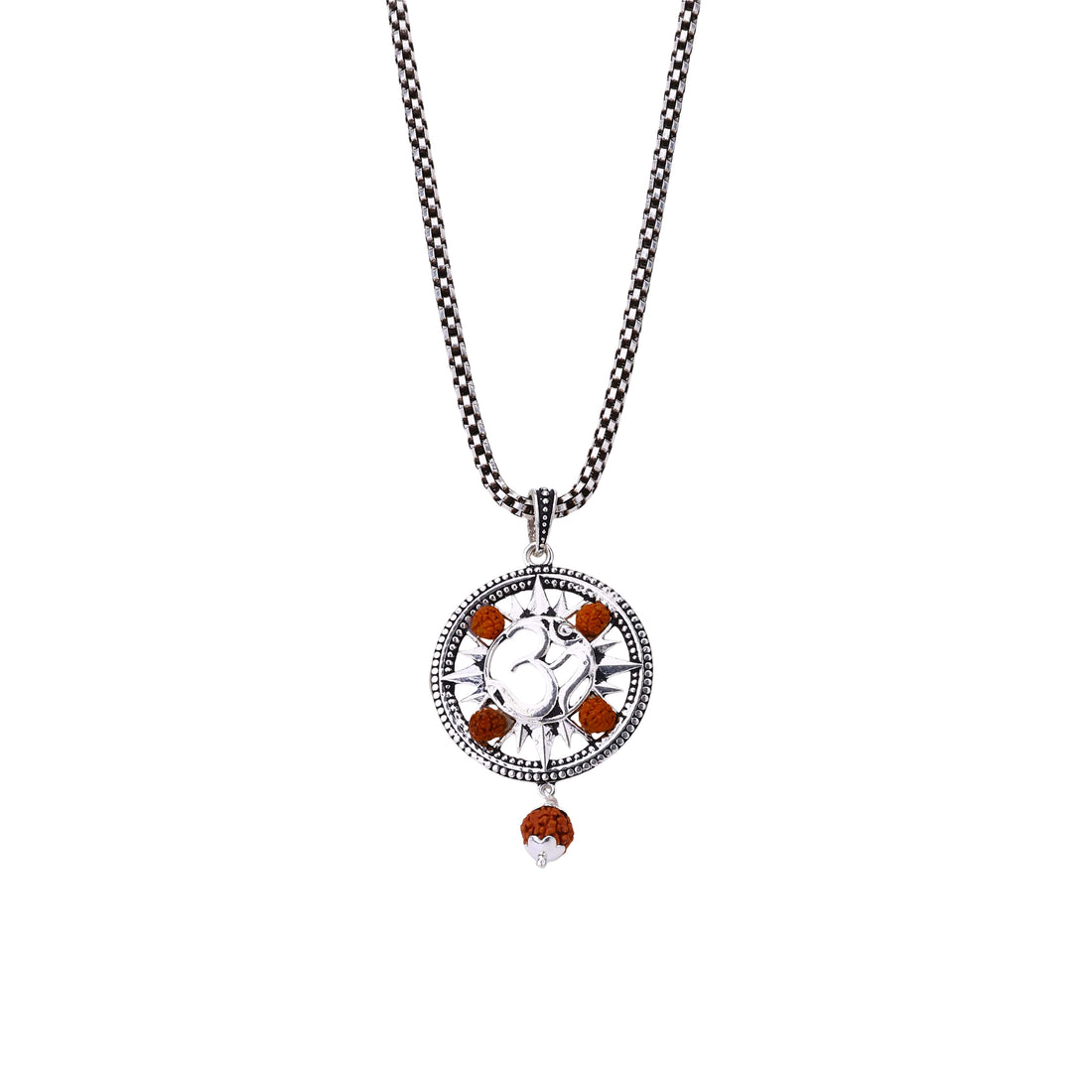 Spiritual Om Rudraksha Silver Pendant