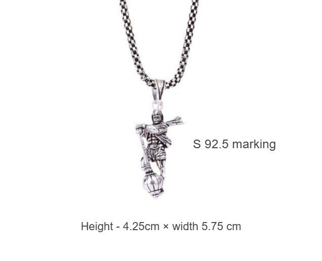 Lord Hanuman Silver Pendant