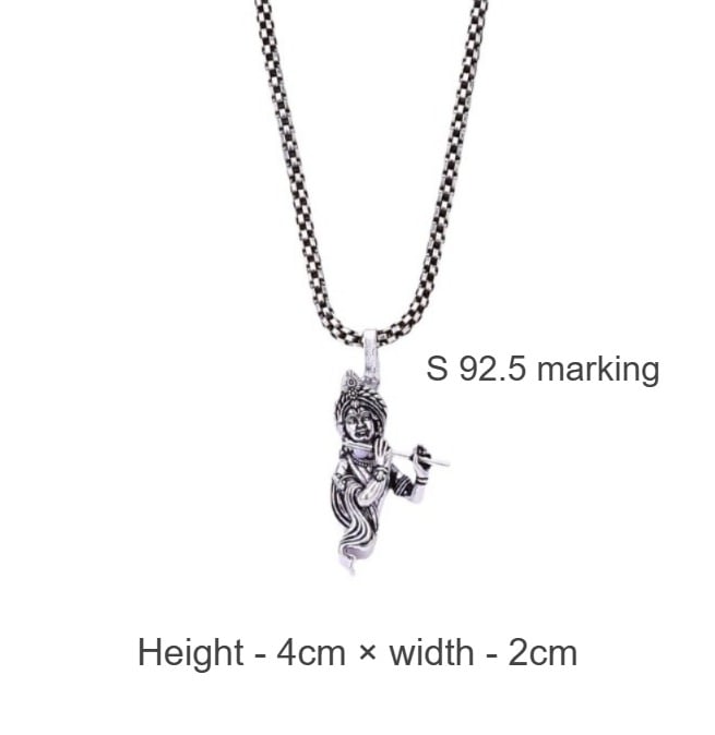 Murlidhar Krishna Silver Pendant